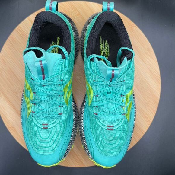 Saucony Endorphin Trail running Shies Women's Cool Mist/Acid Sz 9 - Picture 9 of 10